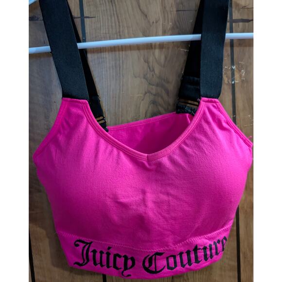 Juicy Couture Seamless Logo Bralette Plus Size 1X Hot Pink Bralette Sports Bra - Picture 1 of 5